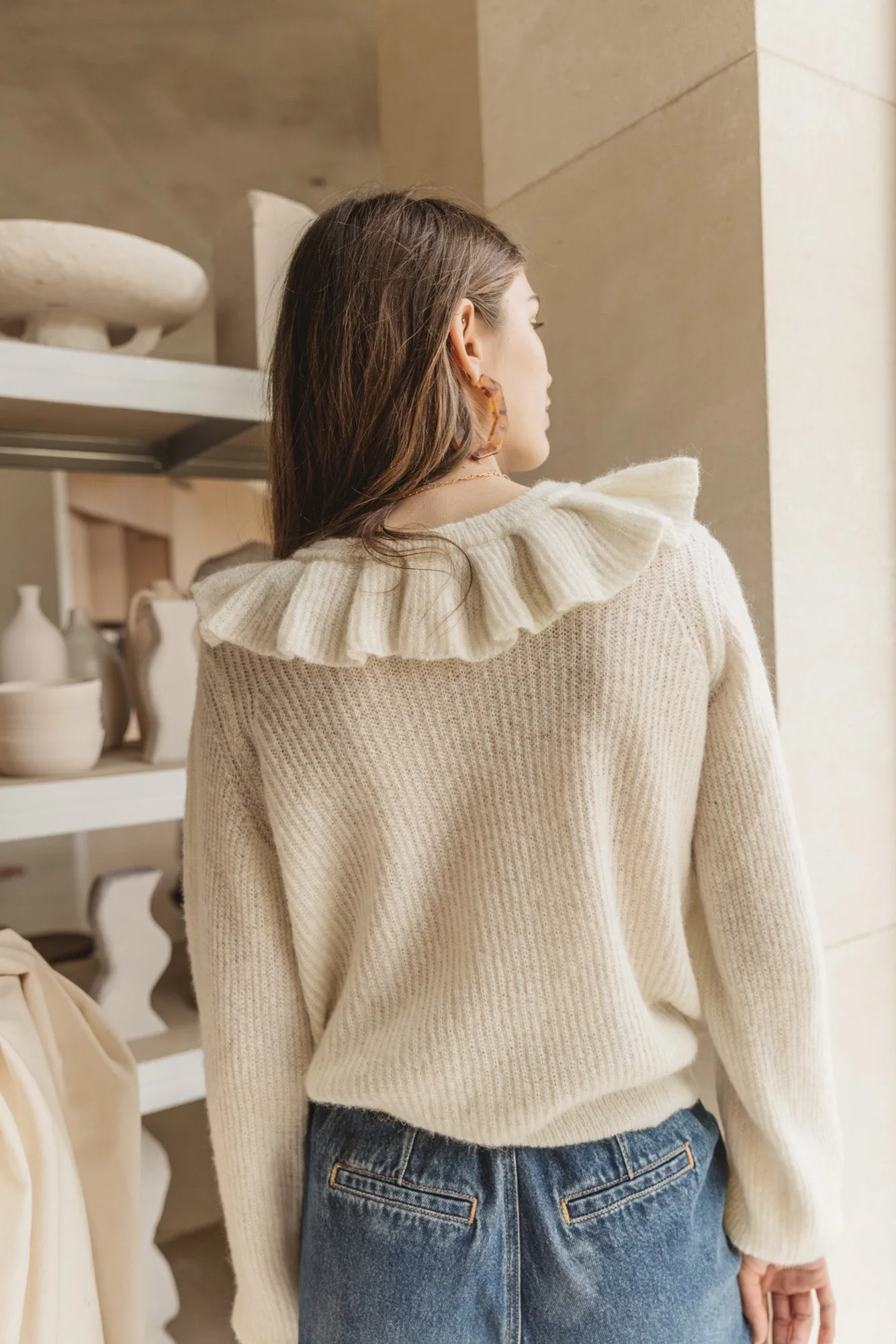 Pull Emboir écru
