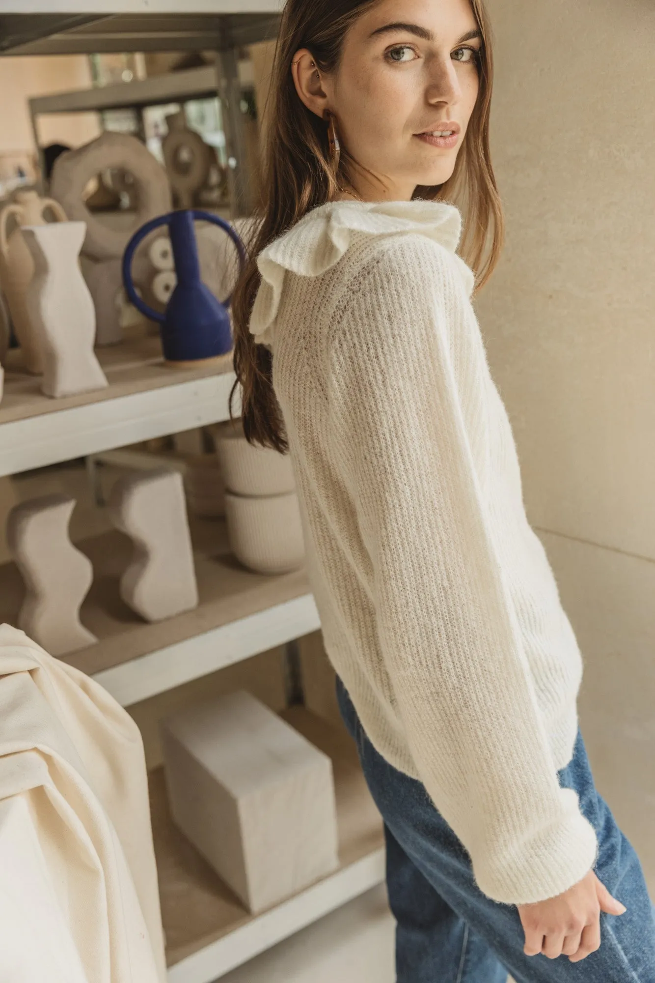 Pull Emboir écru