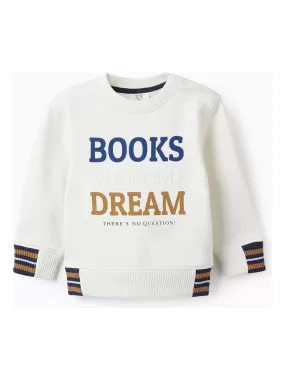Pull en coton pour bébé garçon 'Books and Dream'   LITERATURE CLUB - Blanc
