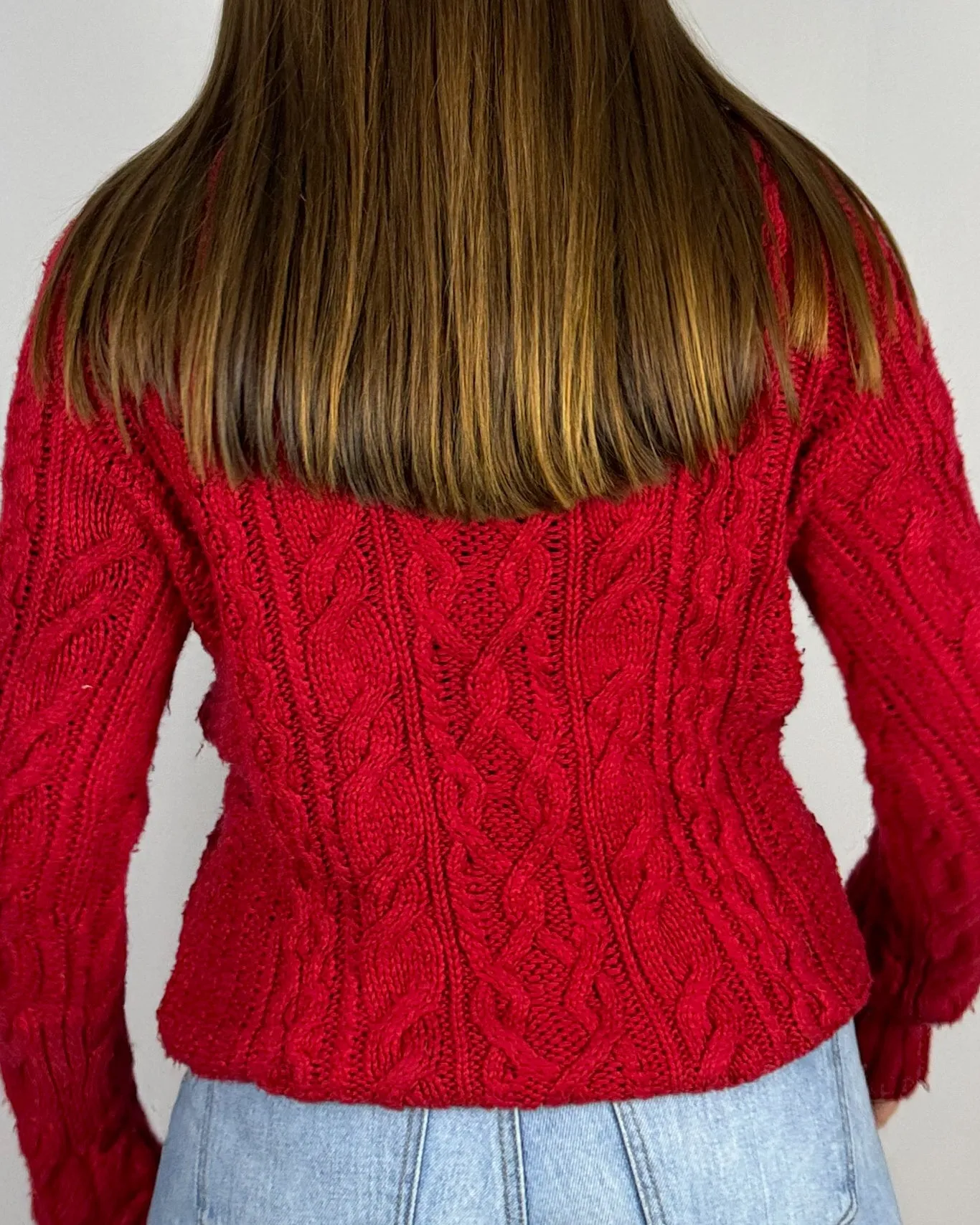 Pull en maille rouge Ralph Lauren ( L)
