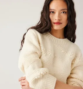 Pull en tricot fantaisie - Ecru