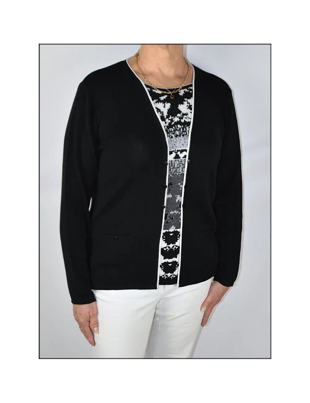 Pull  fantaisie encolure ronde 50% Mérinos