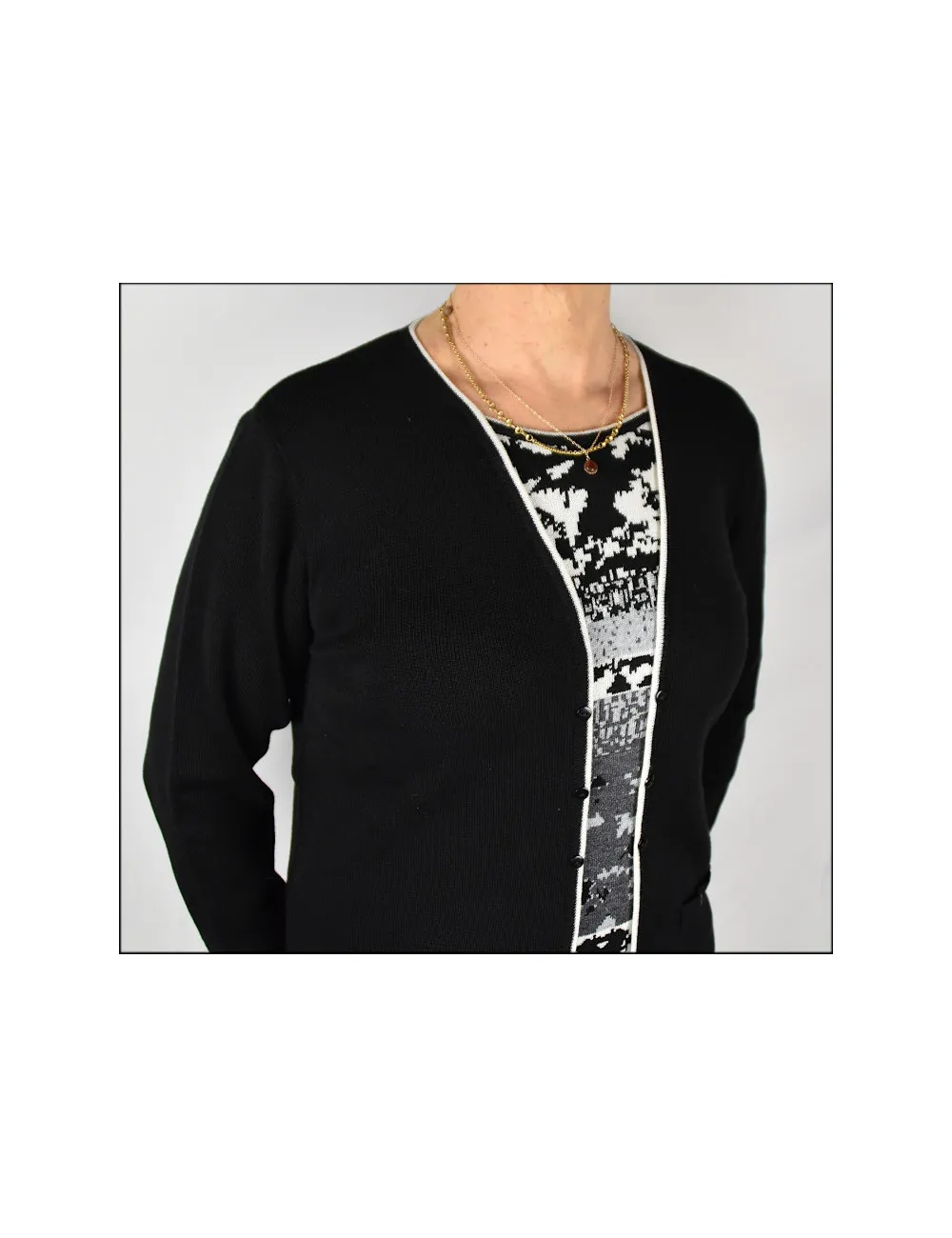 Pull  fantaisie encolure ronde 50% Mérinos