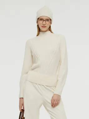 Pull Femme Col Montant en Laine