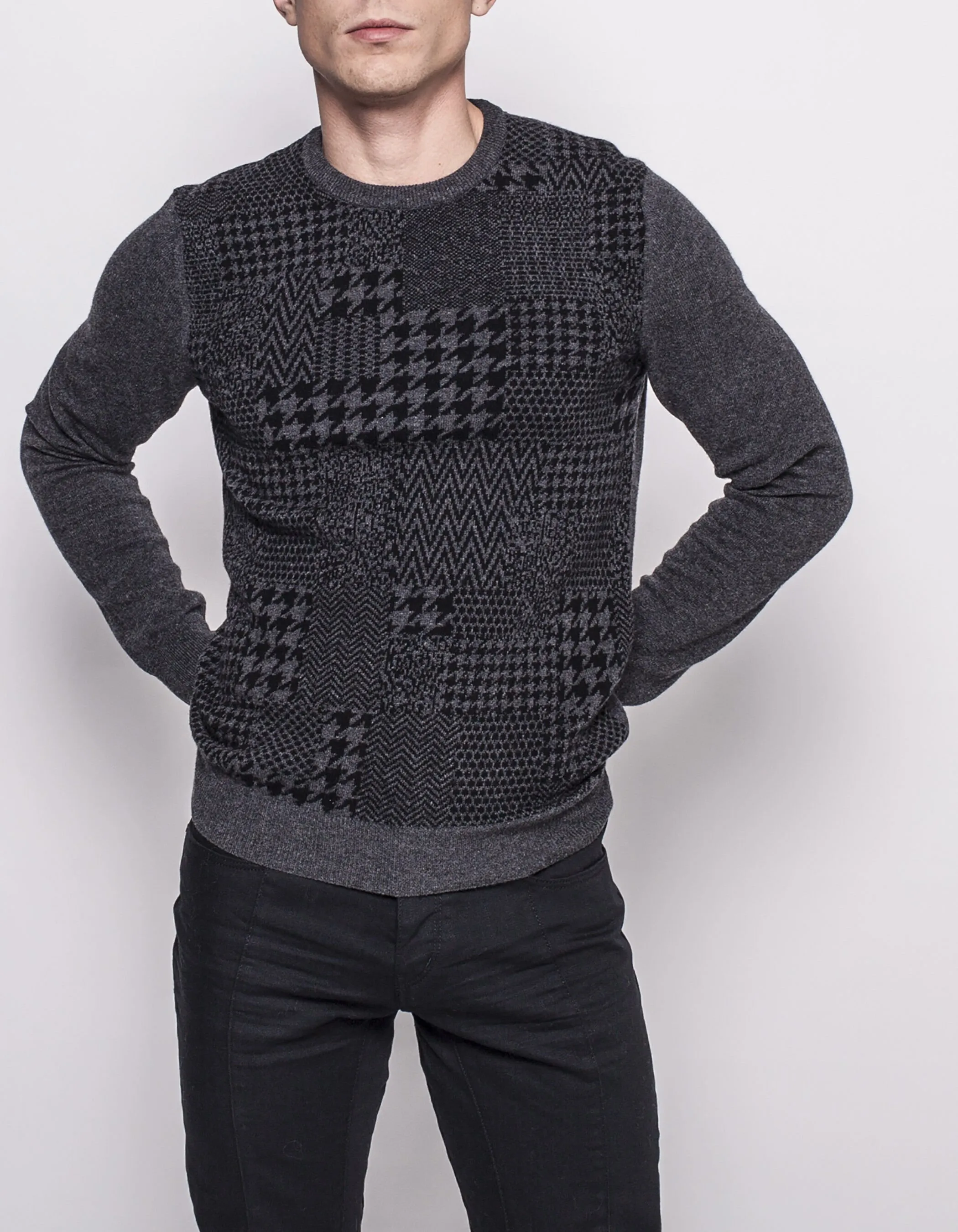 Pull gris homme