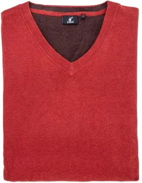 Pull Homme Col en V Mallard Red Ochre Stagunt