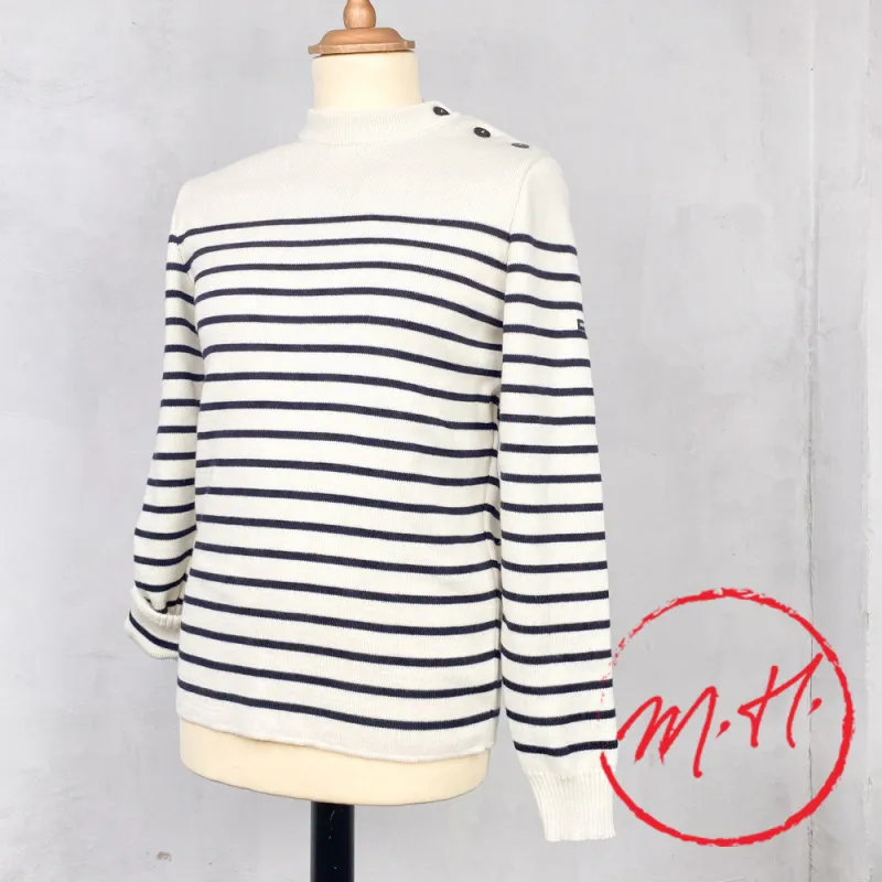 Pull marin blanc rayé