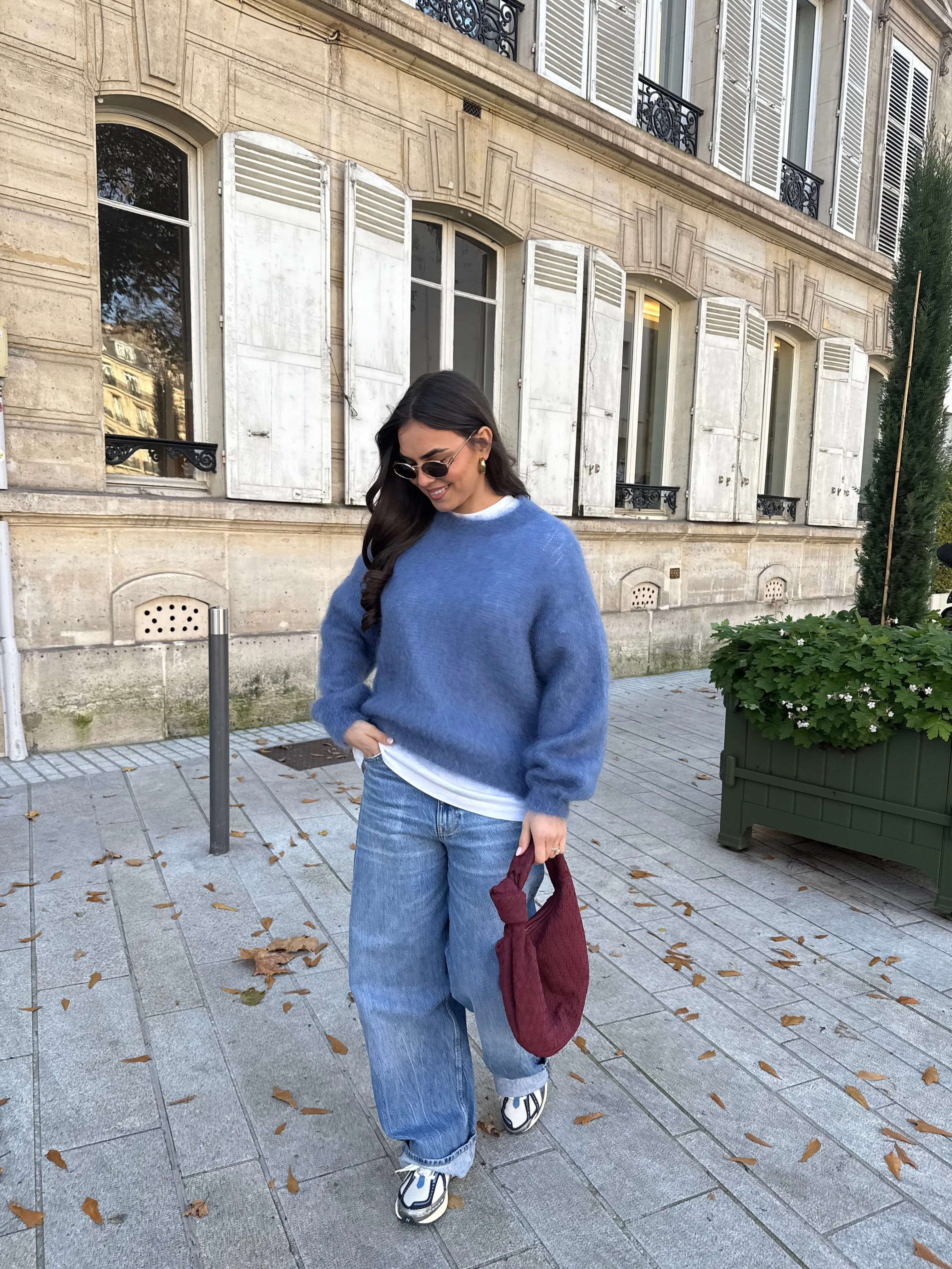 Pull mohair bleu  (28007)