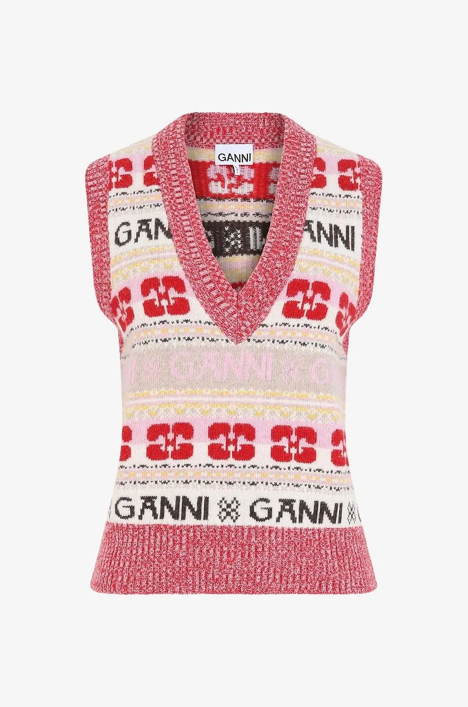 Pull sans manches en maille jacquard Butterfly Logo