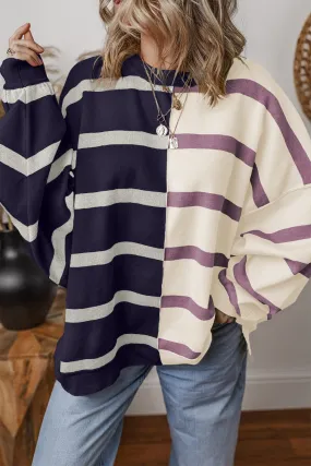 Pull sur-dimensionné à rayures *