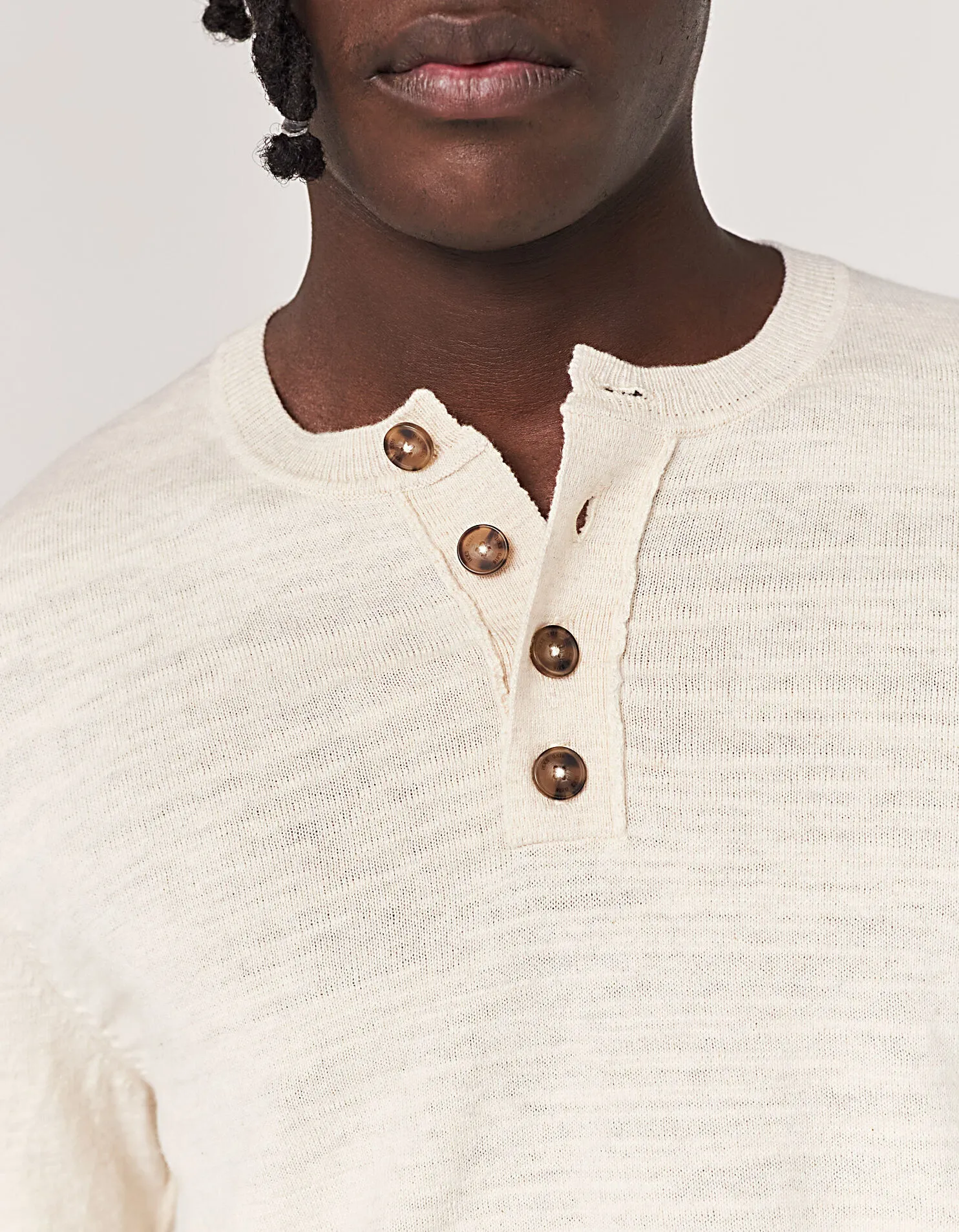 Pull tunisien off white tricot Homme