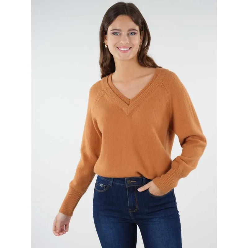 Pull vintage mock marron femme - Superdry | wimod