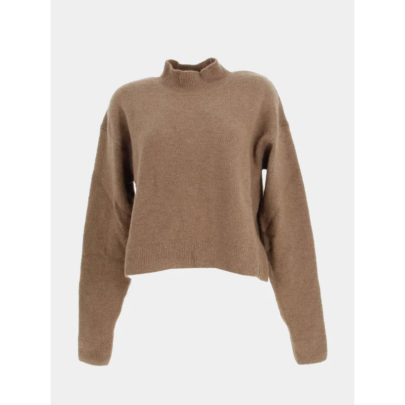 Pull vintage mock marron femme - Superdry | wimod