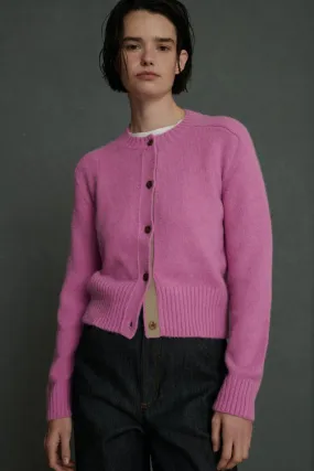 Pulls & Cardigans | Femme Soeur CARDIGAN LYNE Cardigan Col Rond Boutonné En Laine Et Alpaga Rose Rose