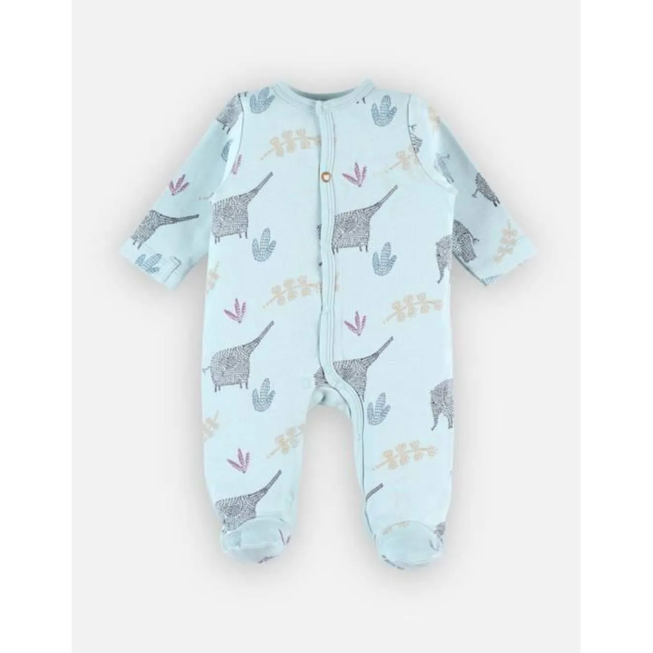 Pyjama 1 pièce imprimés éléphants vert - Noukies