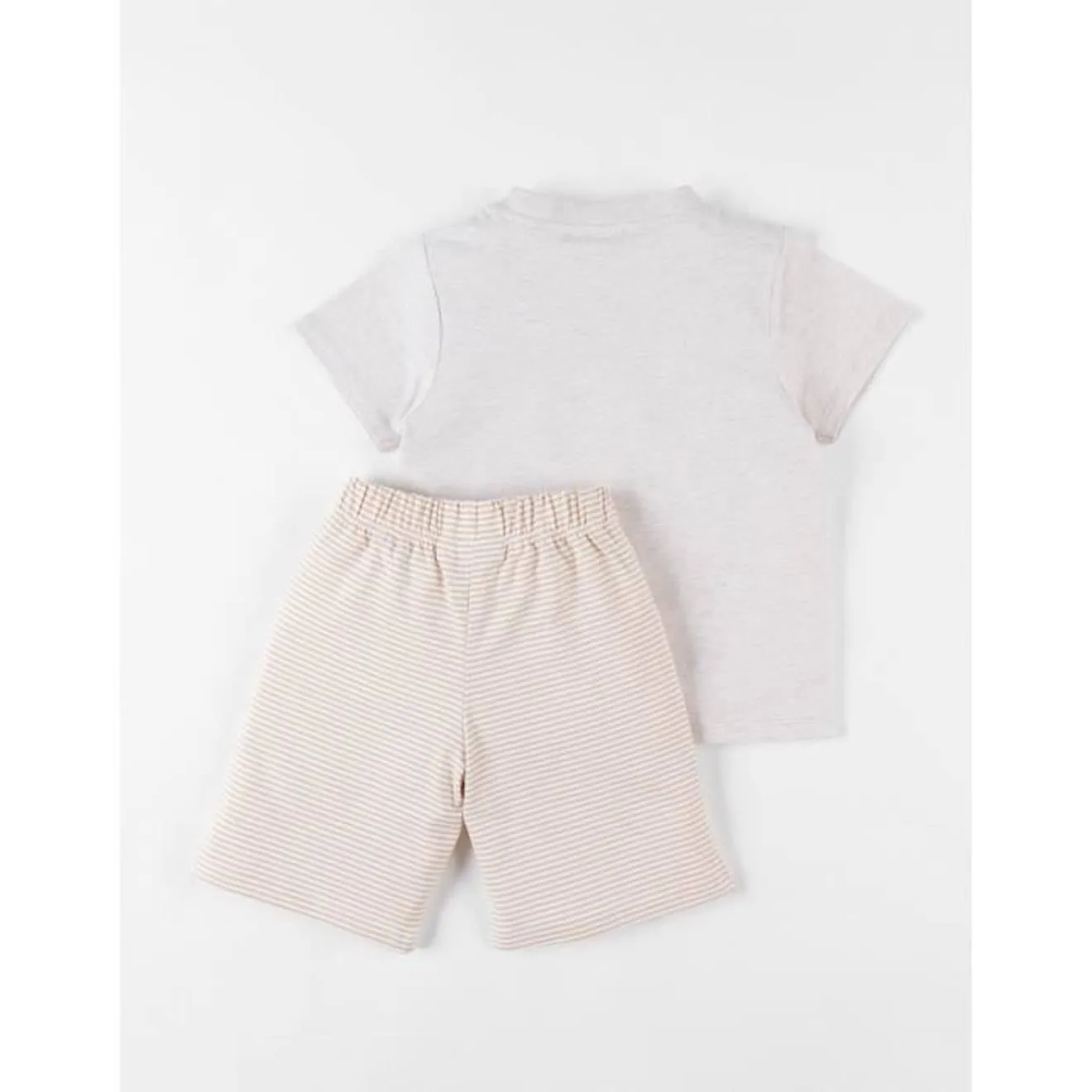 Pyjama 2 pièces en jersey chiné/sable beige - Noukies