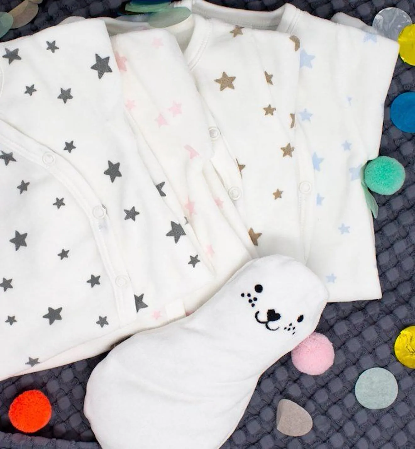 Pyjama bébé en Coton Bio imprimé étoiles beige - Kadolis