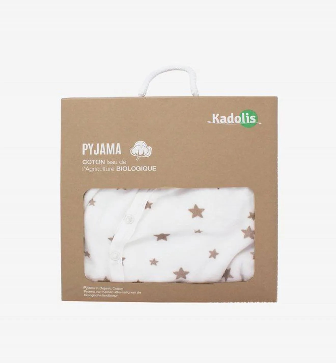 Pyjama bébé en Coton Bio imprimé étoiles beige - Kadolis