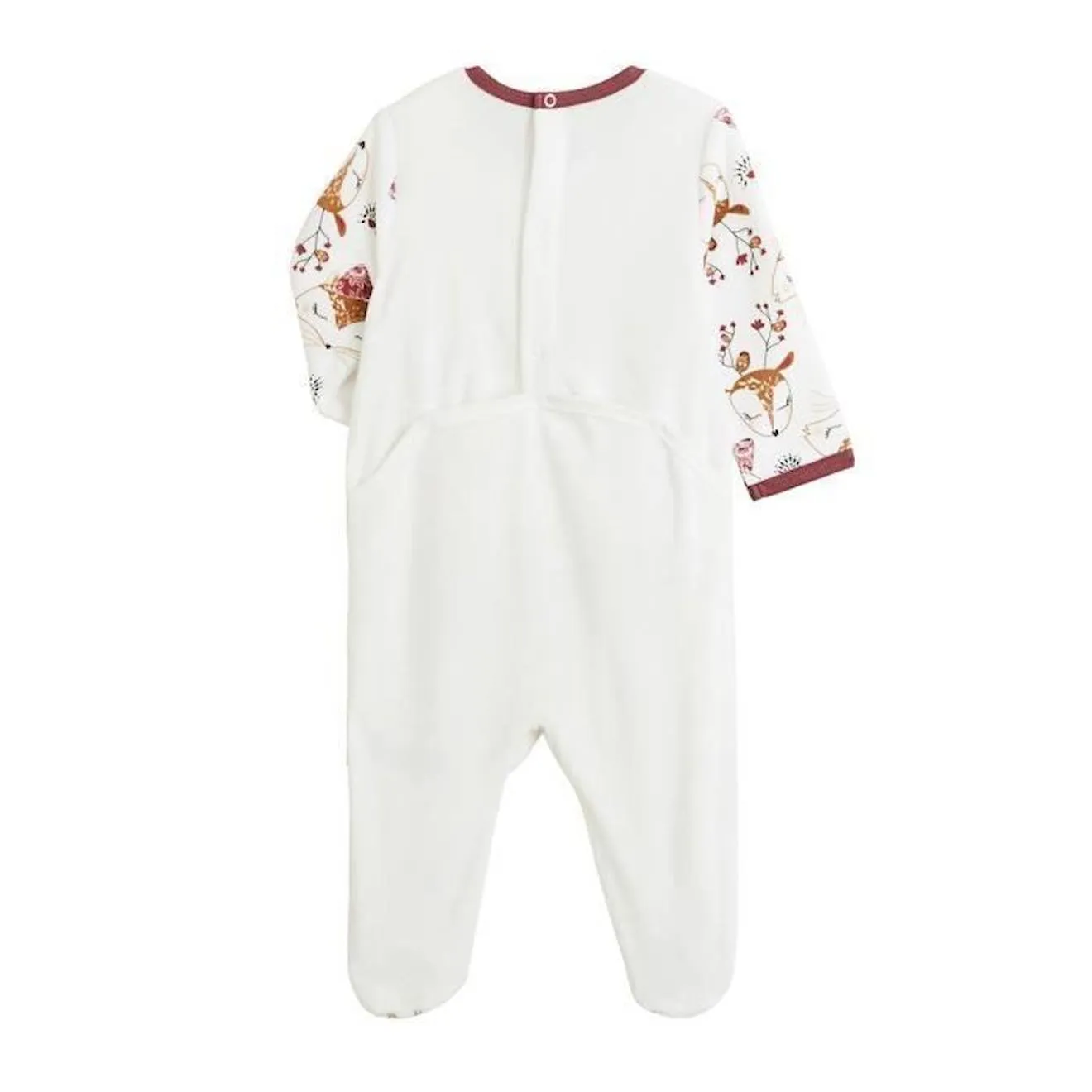 Pyjama bébé en velours Amaya blanc - Petit Beguin