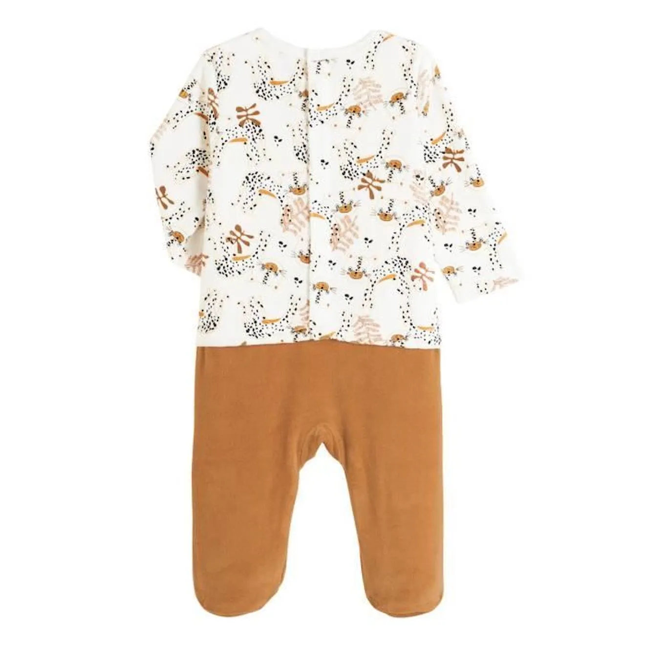 Pyjama bébé en velours Benghali blanc - Petit Beguin