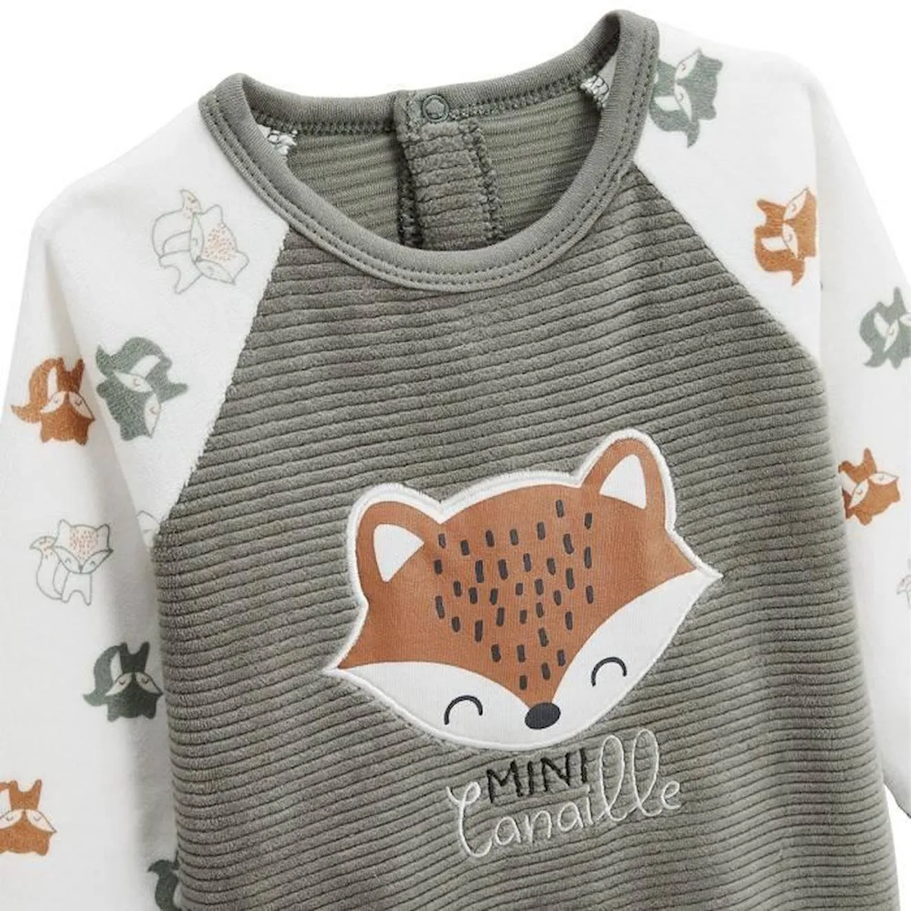 Pyjama bébé en velours Canaille vert - Petit Beguin