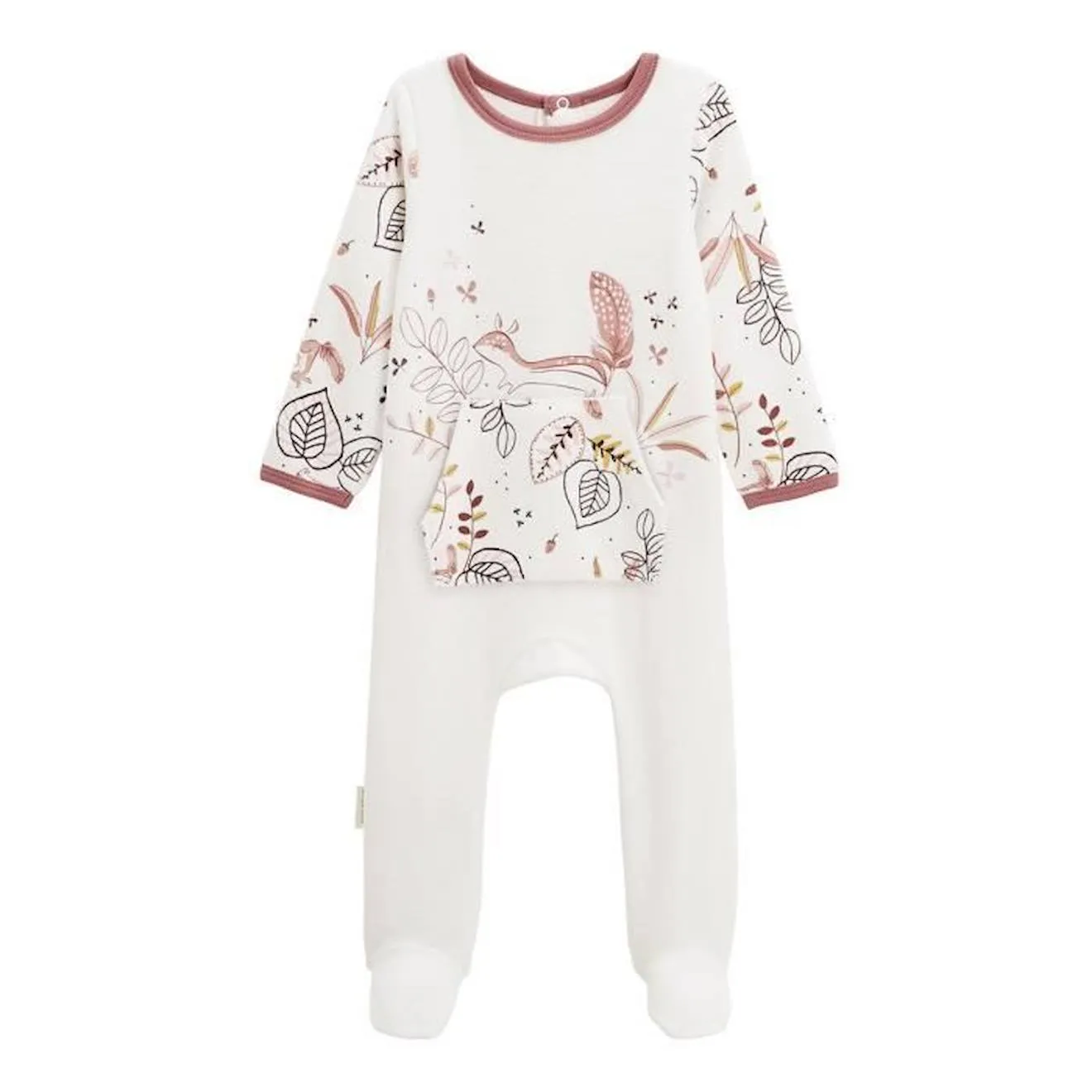 Pyjama bébé en velours Léonie blanc - Petit Beguin