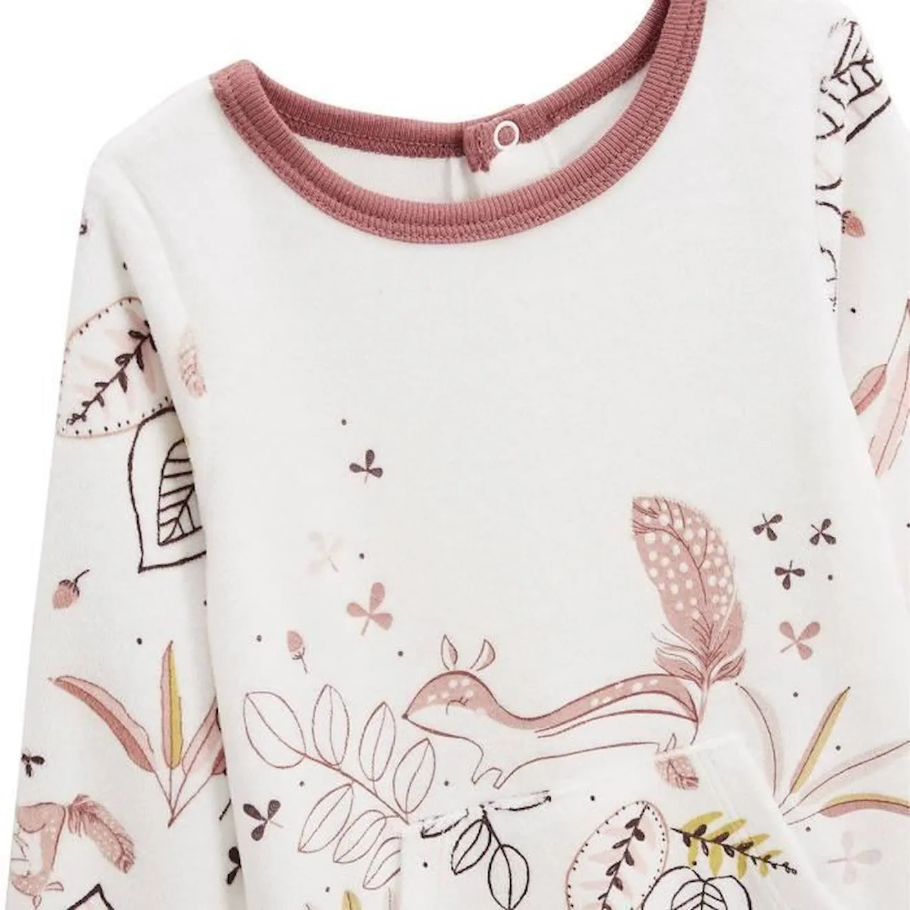 Pyjama bébé en velours Léonie blanc - Petit Beguin
