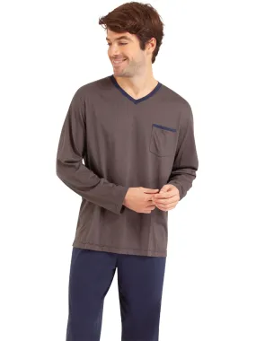 Pyjama col V pur coton