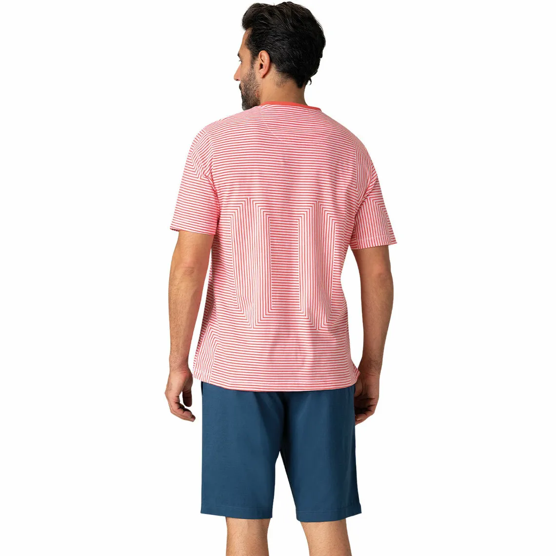 Pyjama court col rond homme Coton Bio rouge Eminence - Pyjama court Homme sur MenCorner