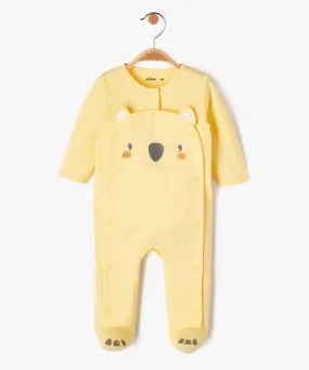 pyjama dors-bien avec motif ourson bebe jaune pyjamas ouverture devant