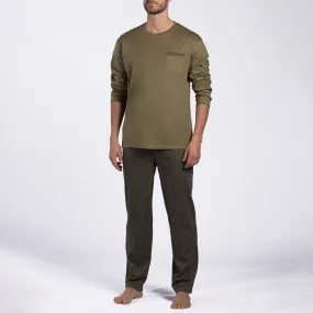Pyjama homme VEGETAL vert foncé/imprimé