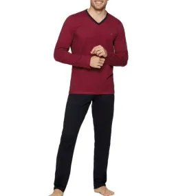 Pyjama long homme moderne col V a pois signé Eden Park