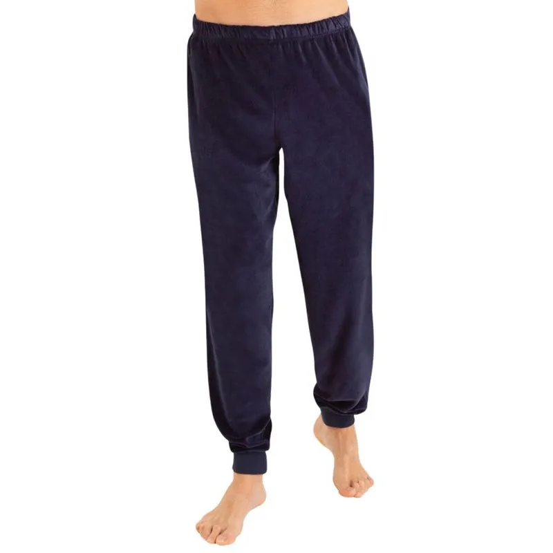 Pyjama velours Eminence marine et bordeaux