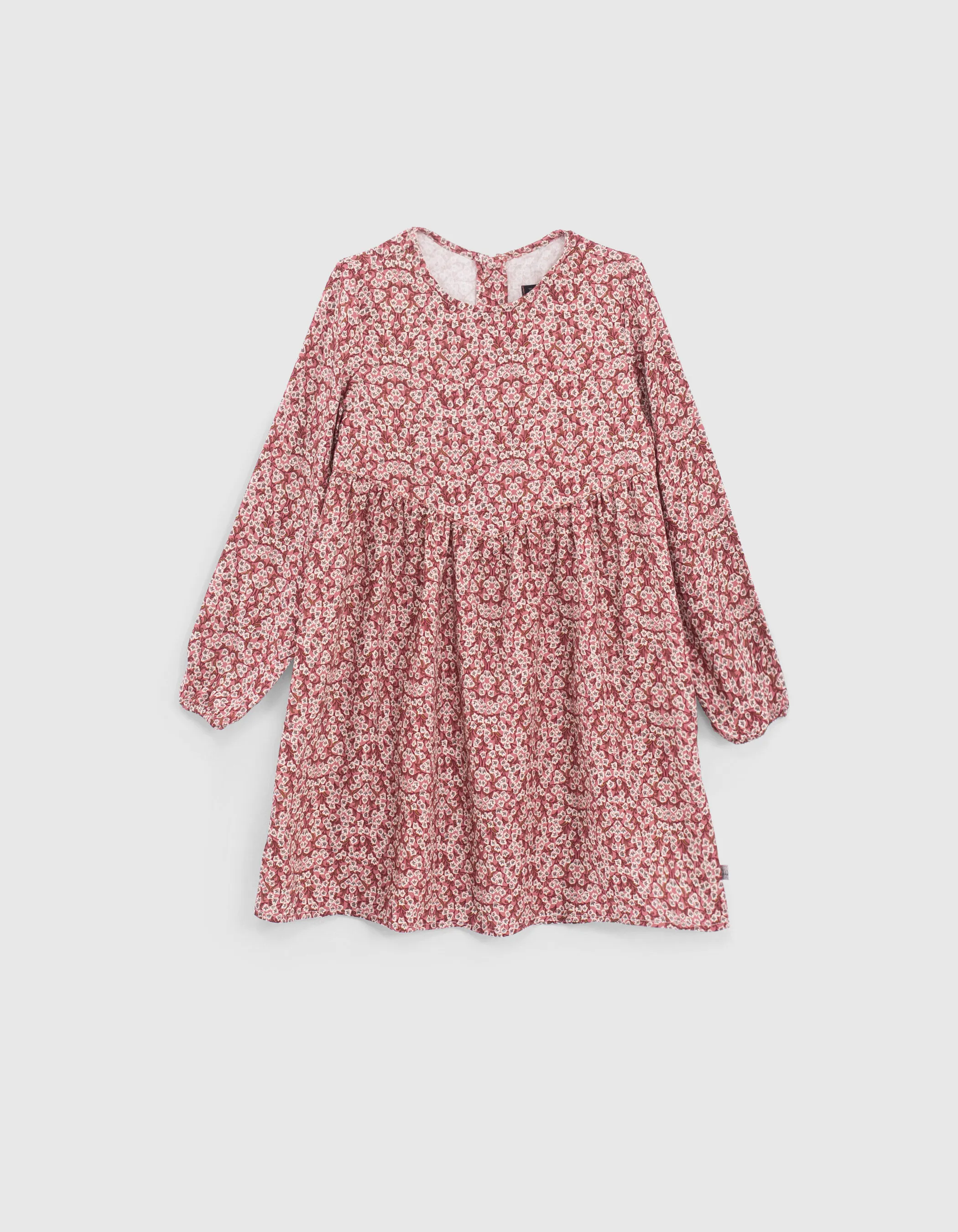Robe 2 en 1 rose imprimé floral et sweat doudou fille