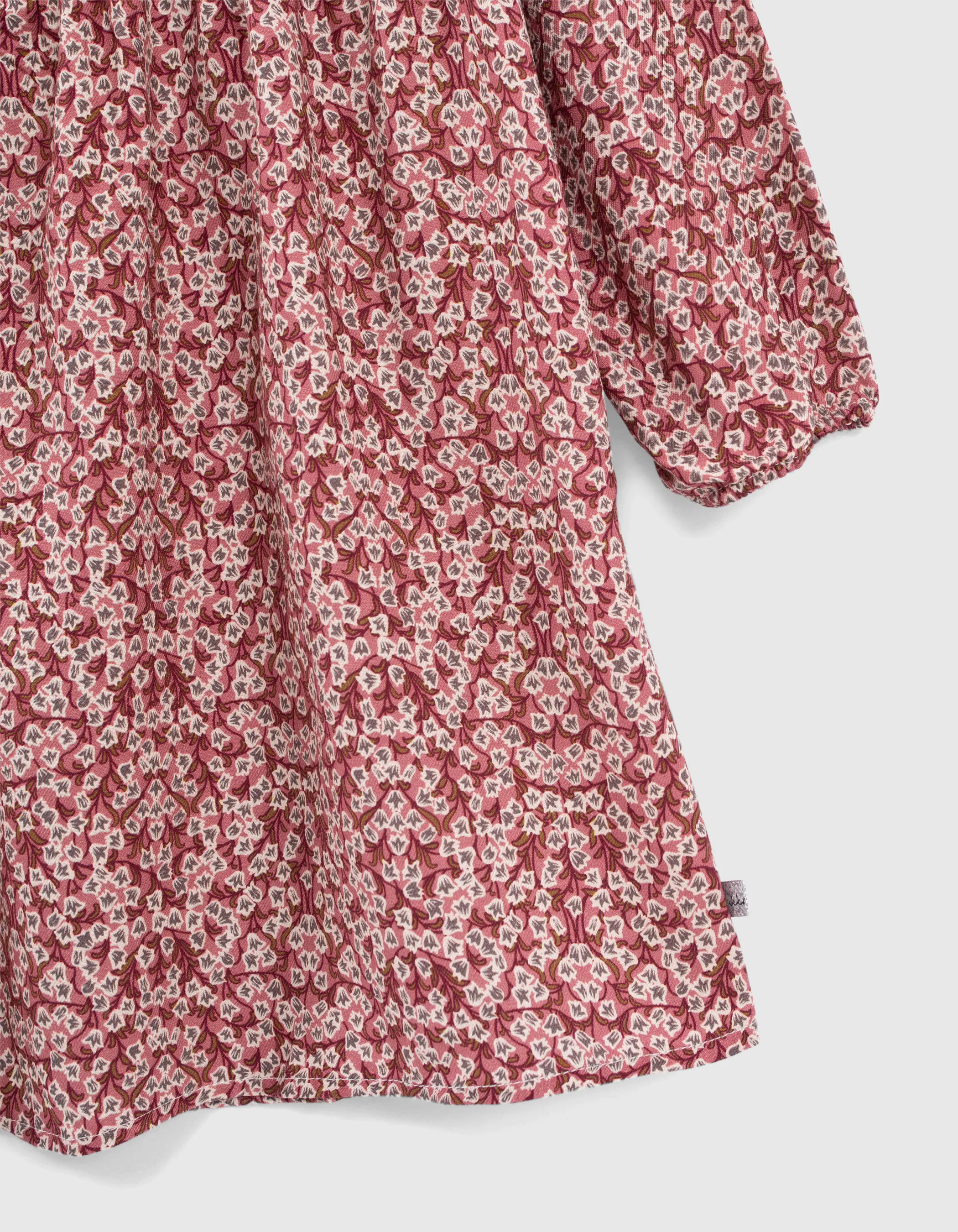 Robe 2 en 1 rose imprimé floral et sweat doudou fille