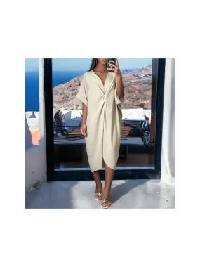 Robe beige torsadé 