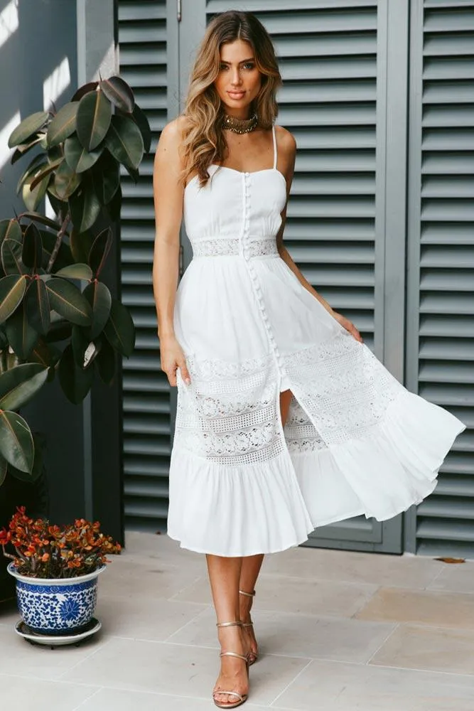 Robe Blanche Coton Dentelle
