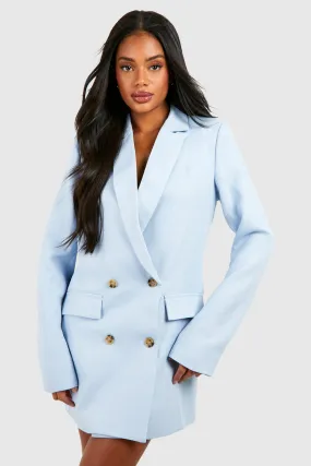 Robe blazer oversize croisée en lin
