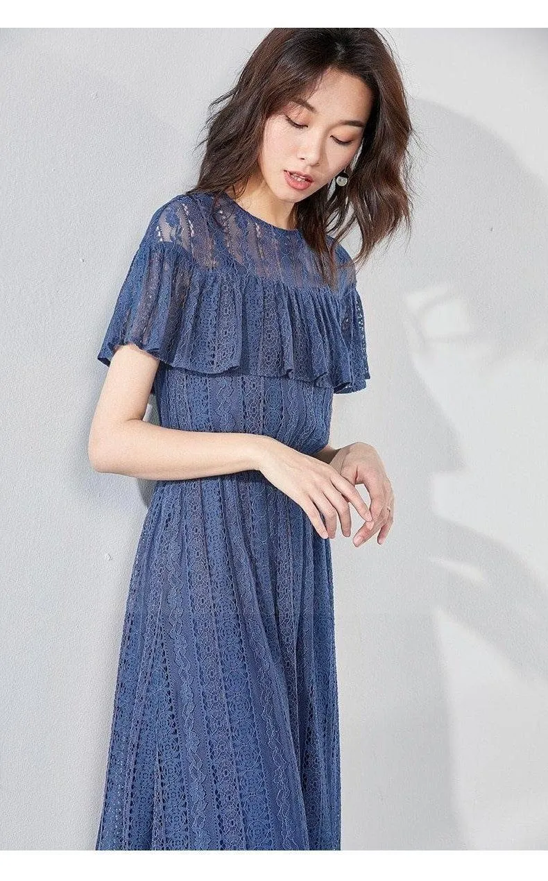 Robe bohème chic bleu marine