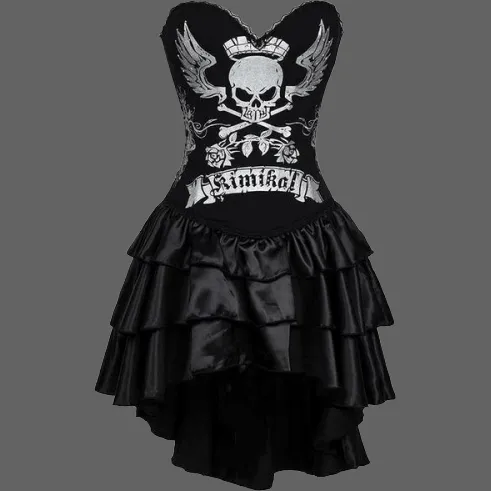 Robe bustier tete de mort pour femme