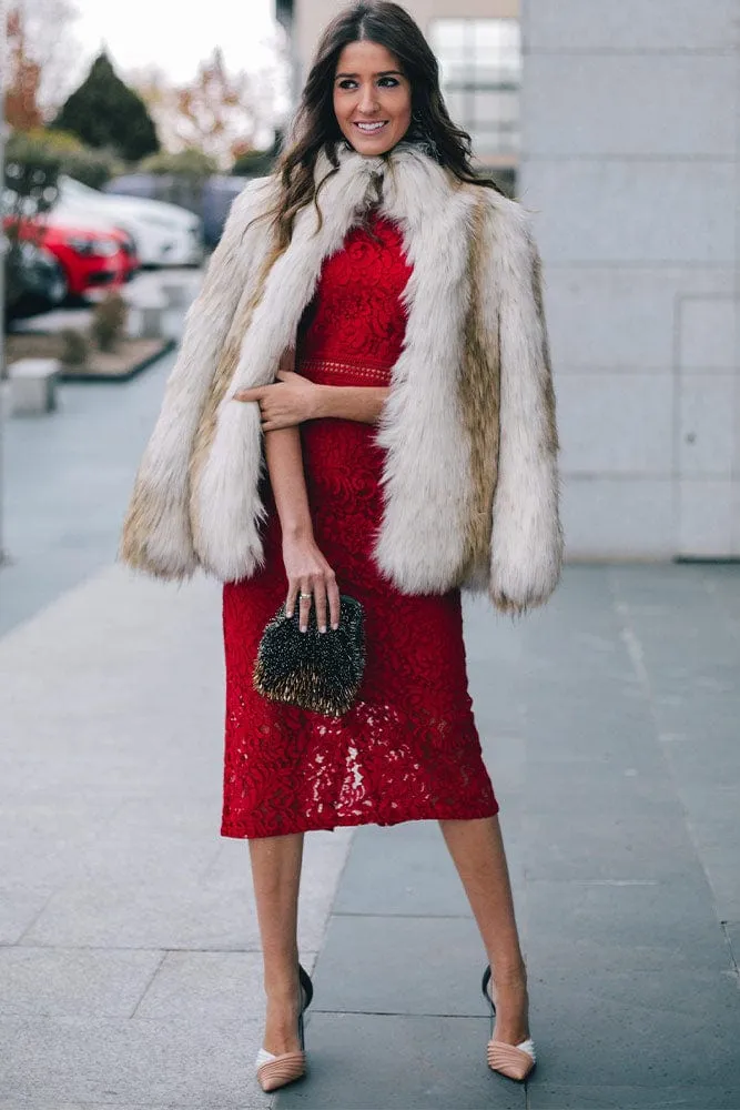 Robe Cocktail Rouge Dentelle