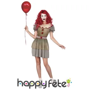 Robe courte de clown maléfique vintage