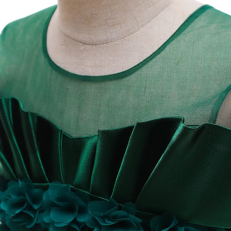 Robe Cérémonie Fille Vert Émeraude