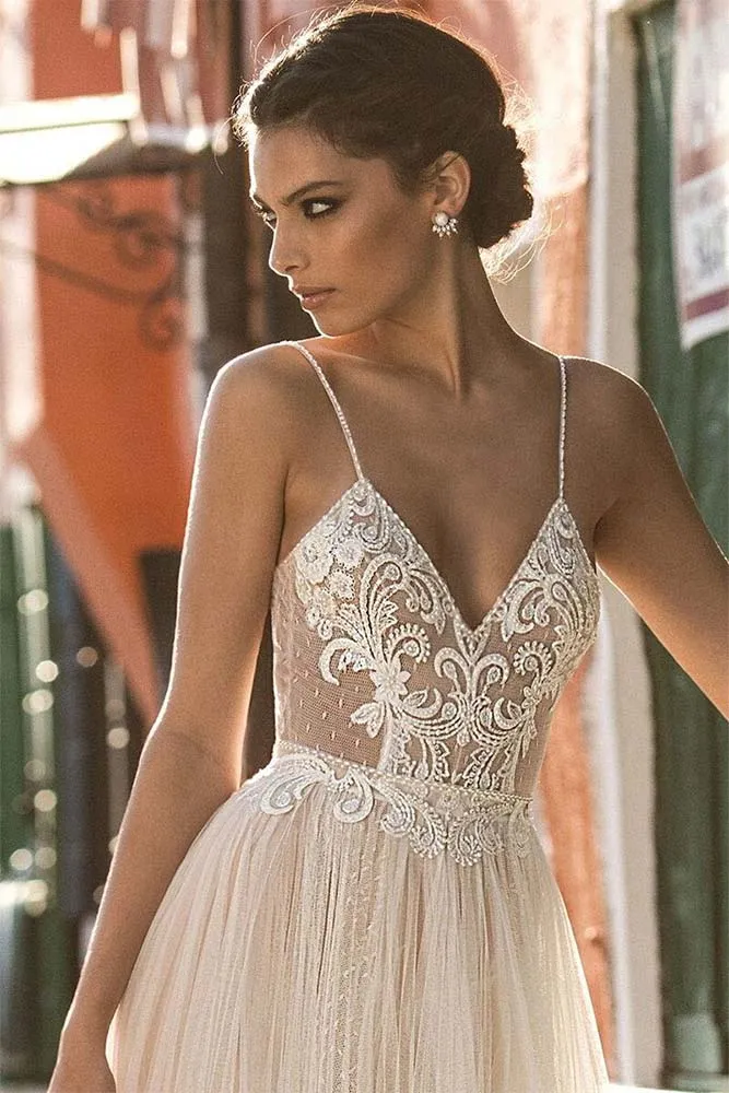 Robe de Mariée Haut Dentelle Bas Fluide