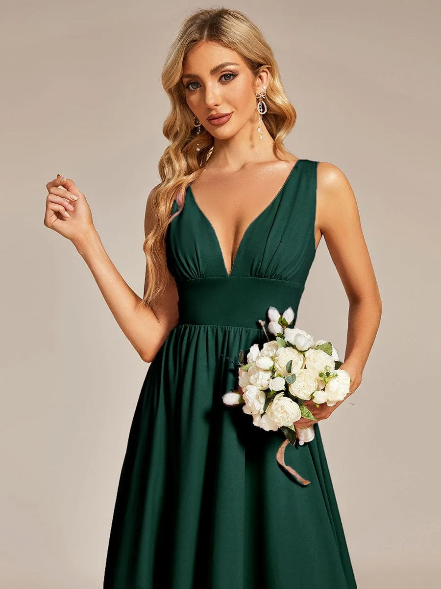 Robe Demoiselle d'honneur élégante Taille Empire Sans Manches