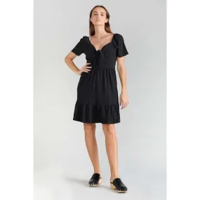 Robe droite NIGHTY noir en lin | 3 Suisses