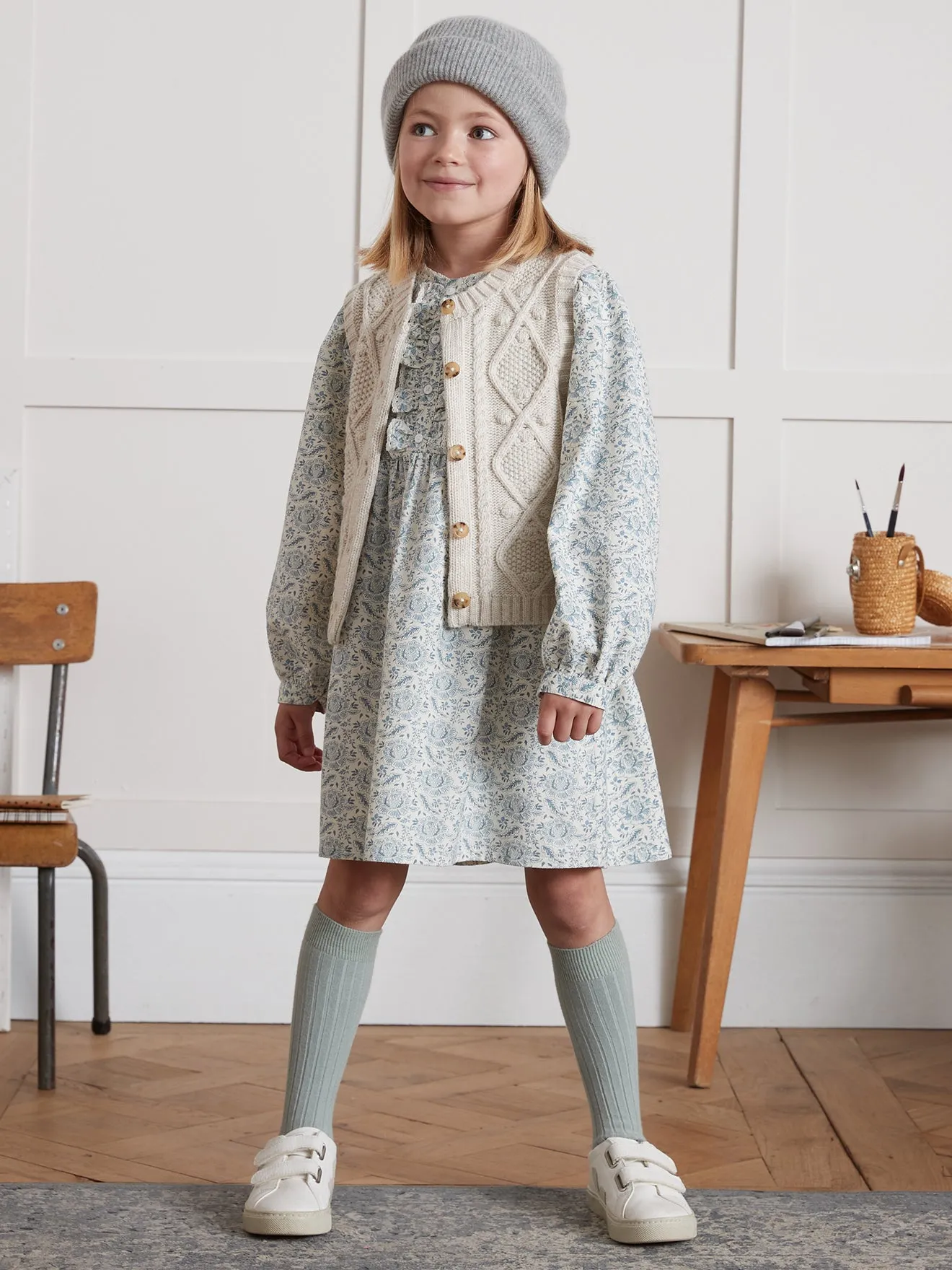 Robe en crêpe Fille imprimé Géraldine