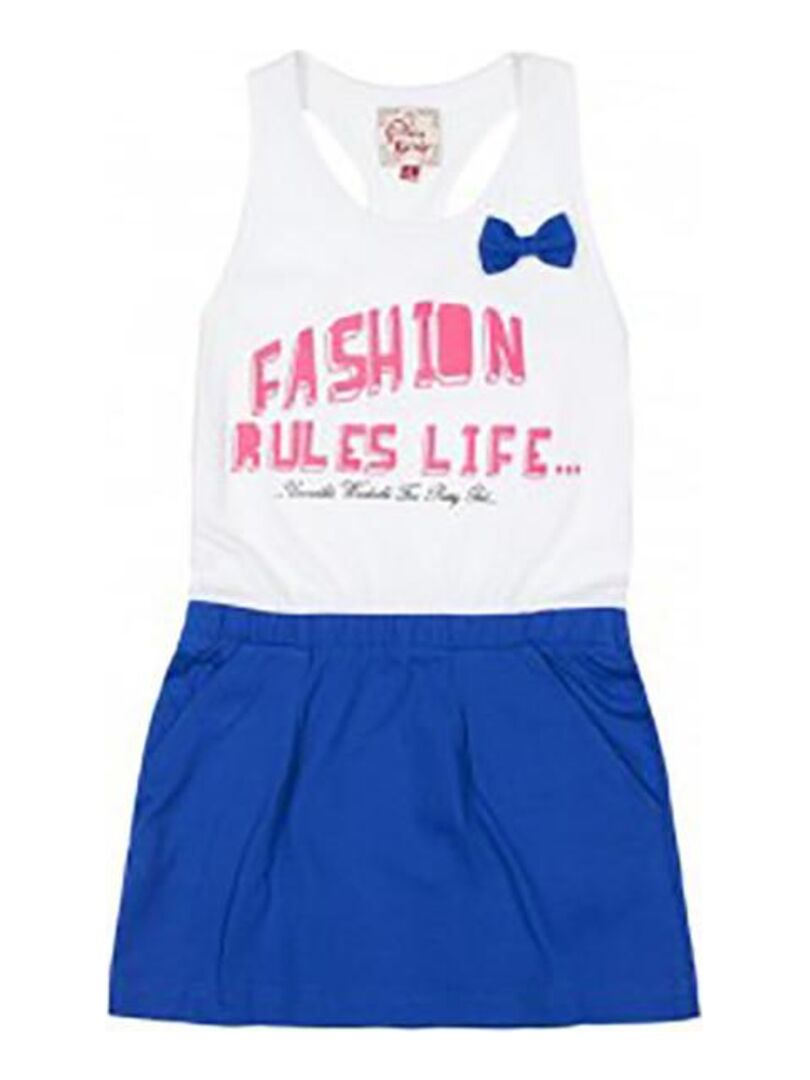 Robe fille FRULES - MISS GIRLY - Blanc Bleu