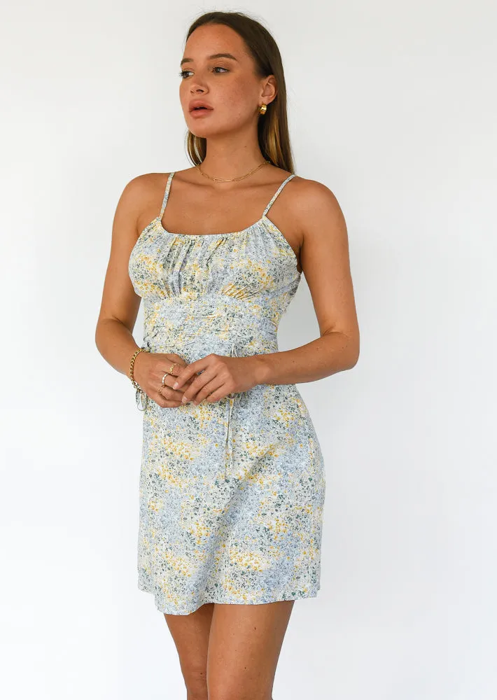 Robe fleurie froncée