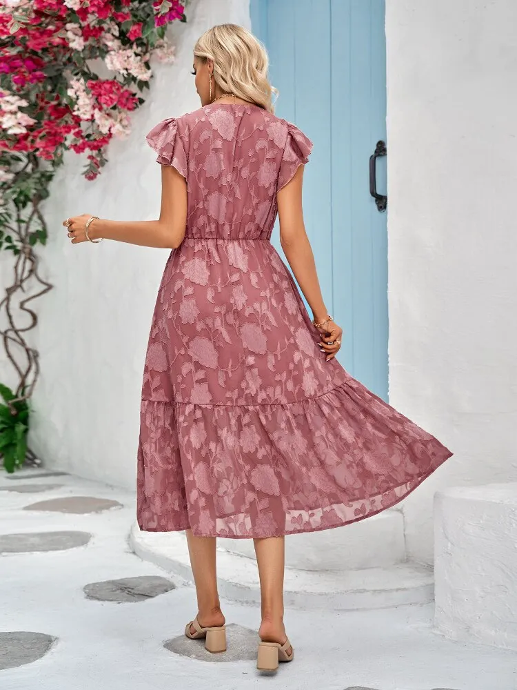 Robe Fluide Fleurs Voile